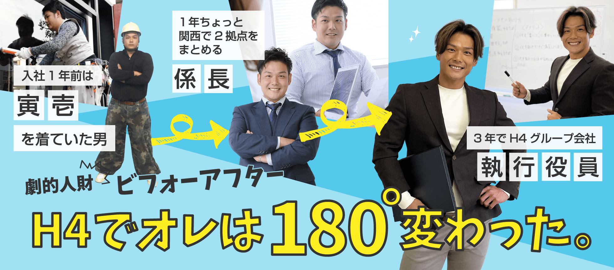 劇的人財ビフォーアフターH4でオレは180変わった。たった1年前は寅壱を着ていた男